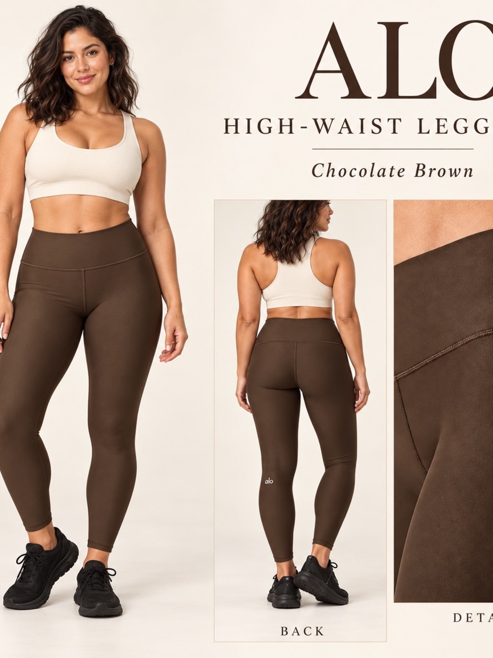 ALO Yoga Chocolate Brown High-Waist Leggings NWOT
